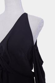 Shona Joy Black Cold Shoulder Drawstring Flippy Dress