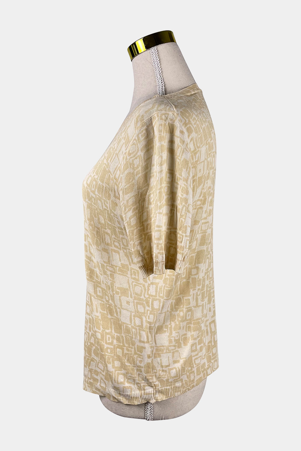 FABIANA Cream Sheer Short Sleeve Top