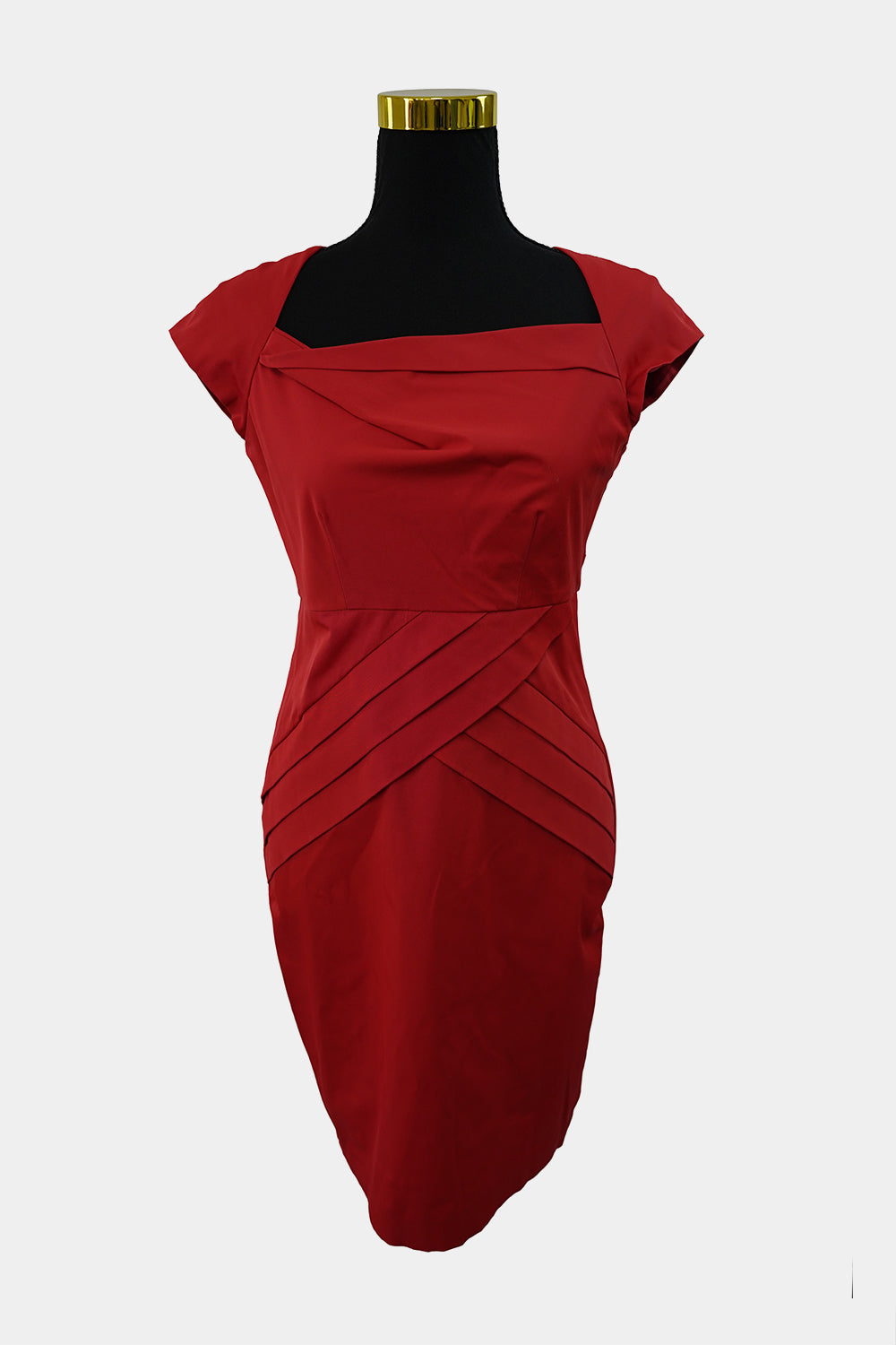 SABA Red Assymetrical Tier Work Dress