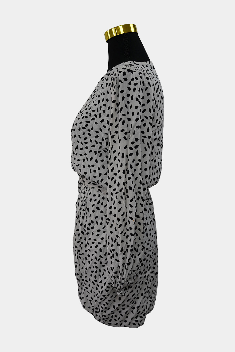 SHEIKE White Black Spotted Long Sleeve Wrap Dress
