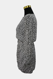 SHEIKE White Black Spotted Long Sleeve Wrap Dress