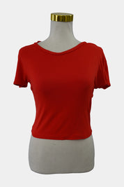 ZARA Red Ribbed Baby Tee