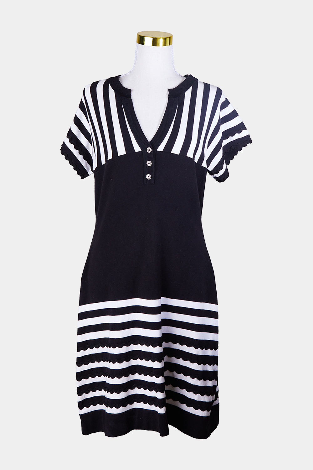 Karen Millen Black, White Stripe Dress
