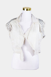 SHAKUHACHI White Studded Vest
