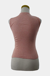 KOOKAI Pink Ribbed Tank with Piping Detail