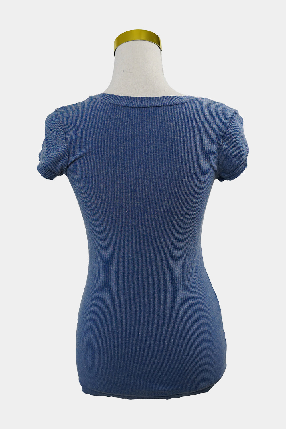METALICUS Blue Ribbed Scoop T-Shirt