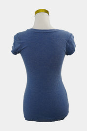METALICUS Blue Ribbed Scoop T-Shirt