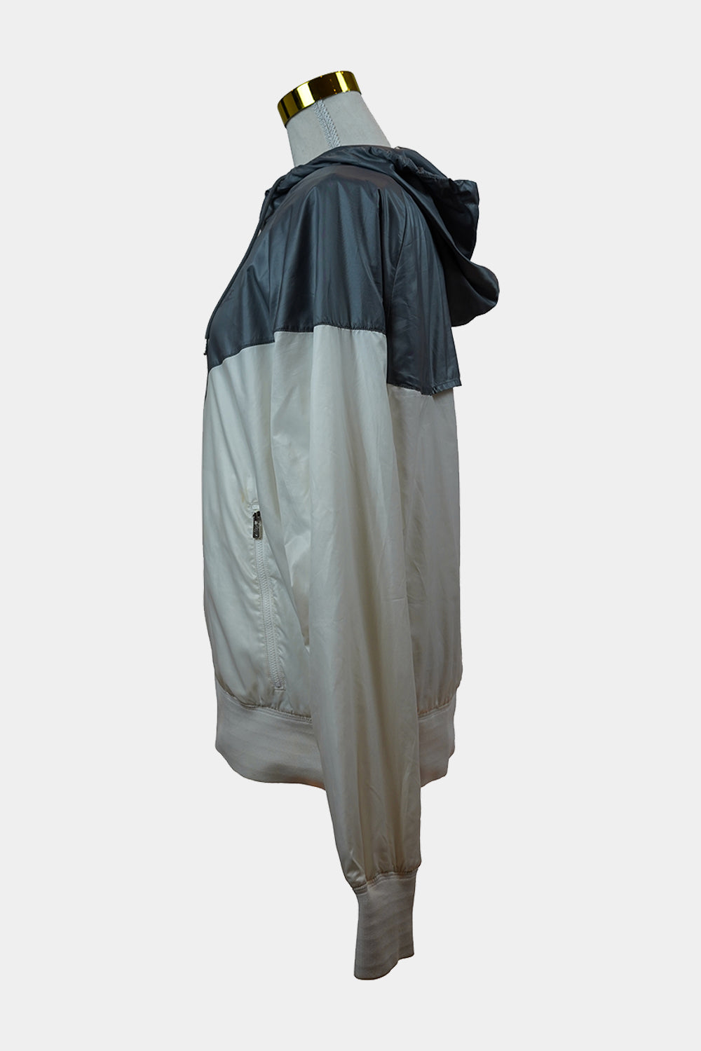 NIKE White, Grey Hooded Spray Jacket