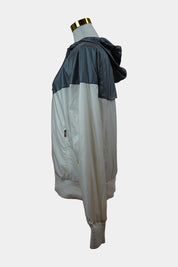 NIKE White, Grey Hooded Spray Jacket