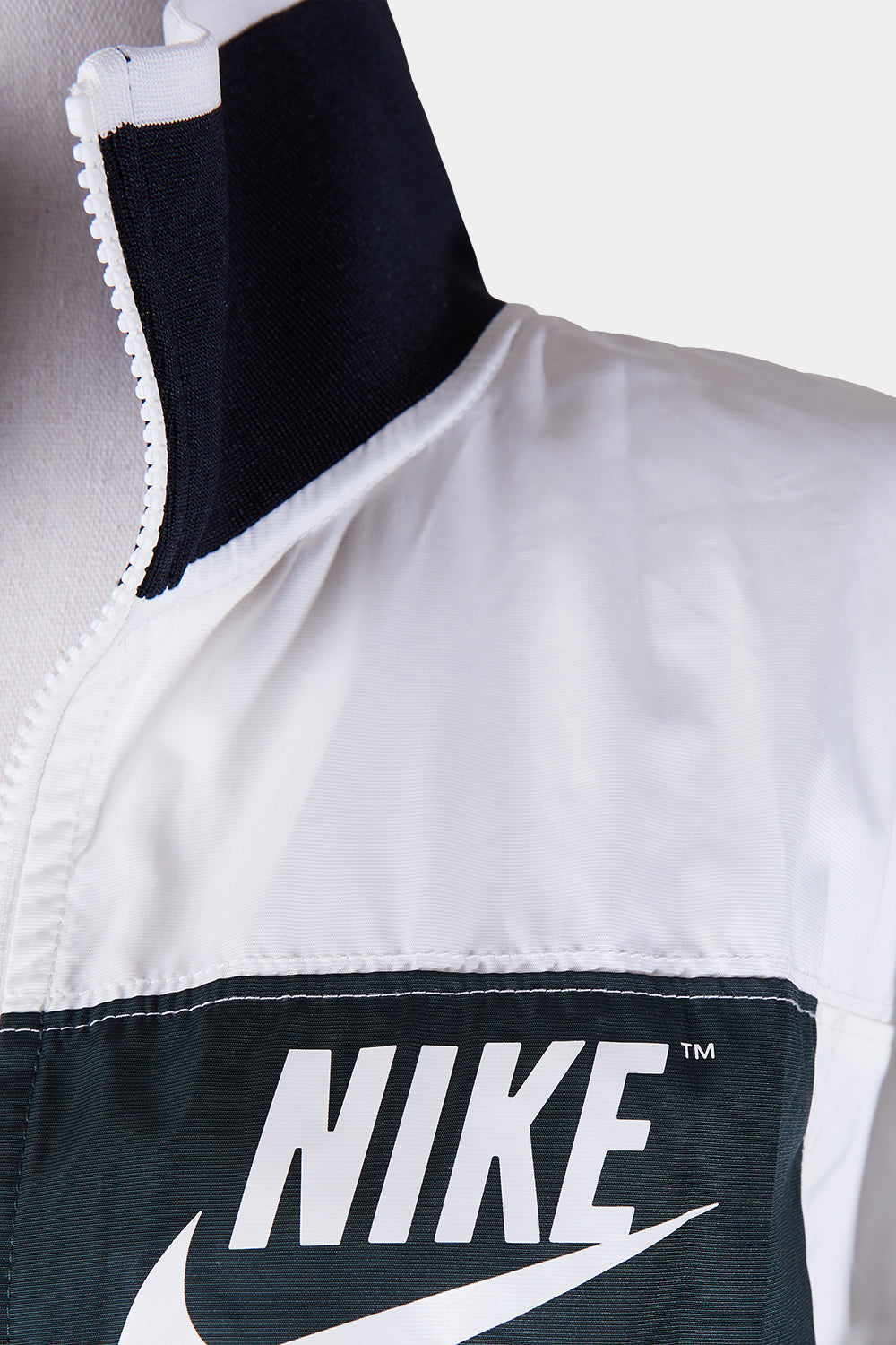 NIKE White, Dark Green, Black Zip Up Track Jacket