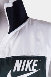 NIKE White, Dark Green, Black Zip Up Track Jacket