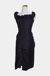 Alice Mccall Black Frill Detail Midi Dress