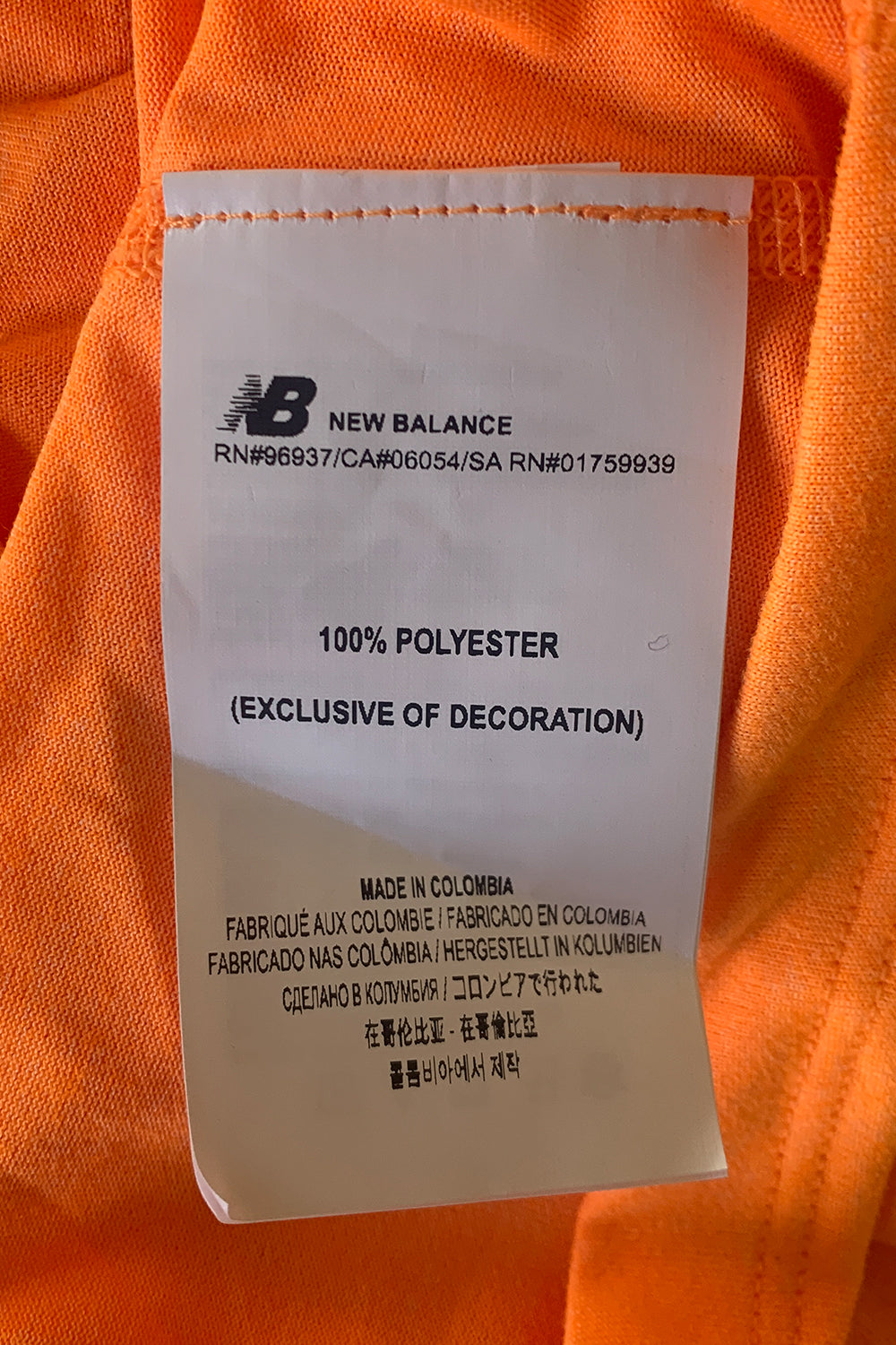 New Balance Orange Tshirt