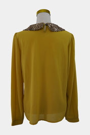 SAMBARA Yellow and Gold Collard Blouse