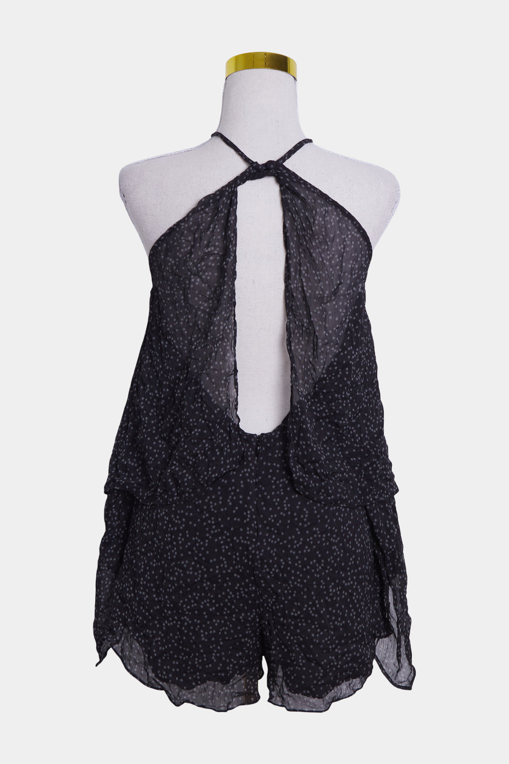 Bec + Bridge Black Star Pattern Halter Cold Shoulde Playsuit