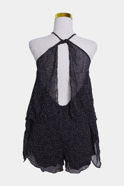 Bec + Bridge Black Star Pattern Halter Cold Shoulde Playsuit