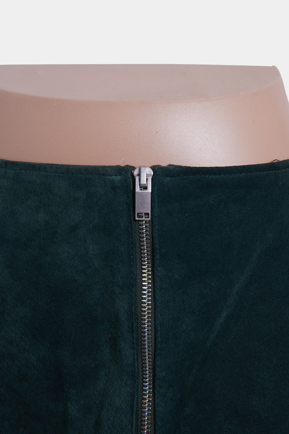 Ena Pelly Dark Green Suede Mini Skirt
