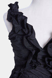 Alice Mccall Black Frill Detail Midi Dress