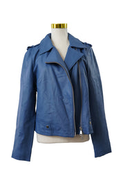 STELLA Blue Leather Biker Jacket