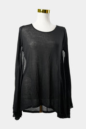 Spicy Sugar Collection Black Winged Long Sleeve Top