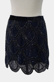 Forever New Navy Beaded Mini Skirt