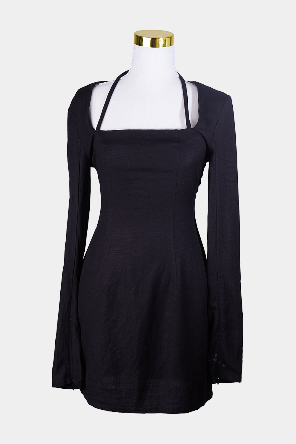 LIONESS Black Halter Long Sleeve Dress – Circular Clothing Co
