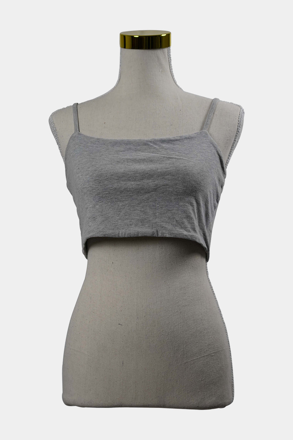 SUPRE Grey Fitted Boob Tube with Spaghetti Straps