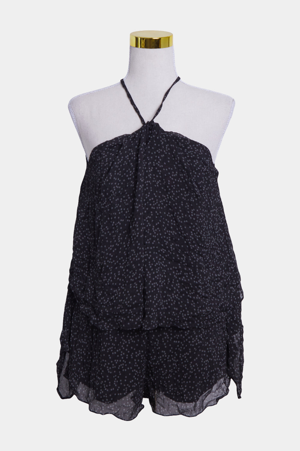 Bec + Bridge Black Star Pattern Halter Cold Shoulde Playsuit