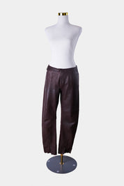 Ilaria Nistri Burgundy Leather Panel Pants