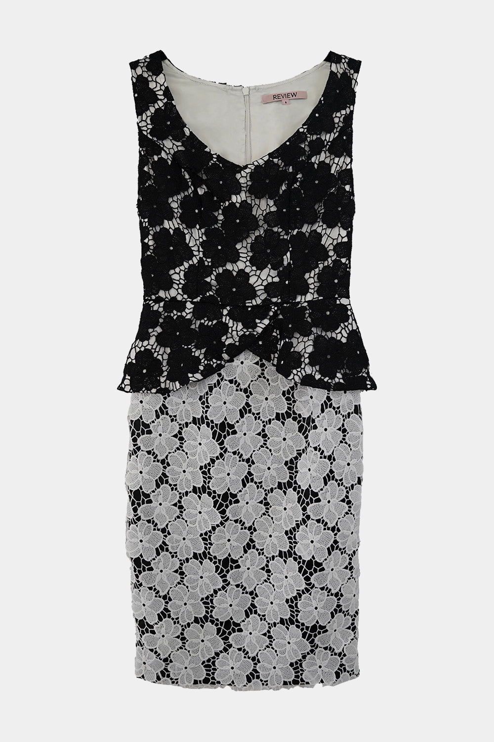 REVIEW Black, White Lace Sheath Dress