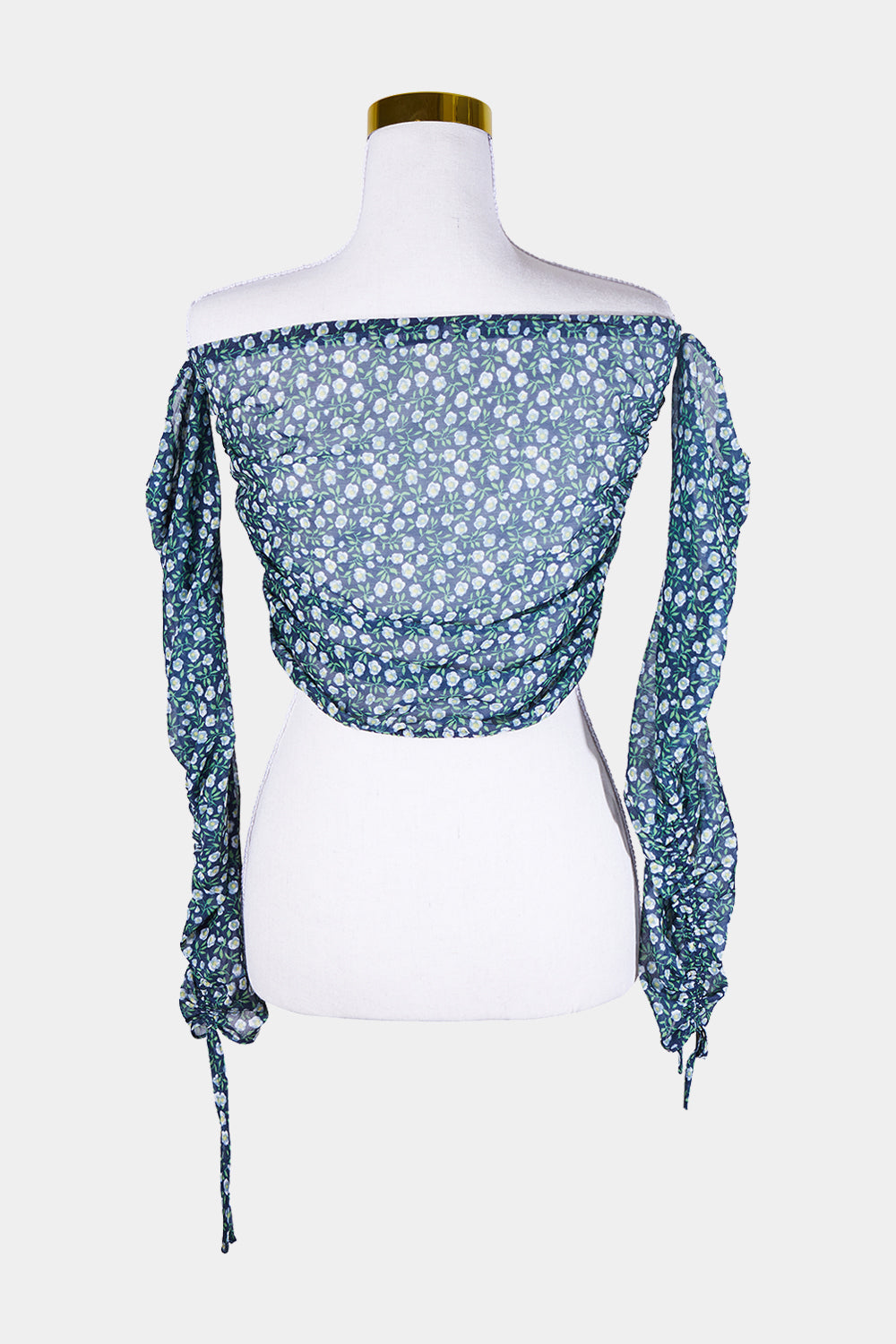 The East Order Blue Floral Crop Blouse