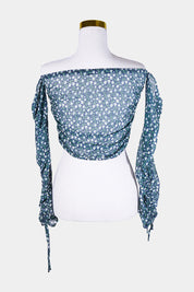 The East Order Blue Floral Crop Blouse