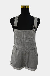 Princess Polly Grey White Houndstooth Short Dungarees
