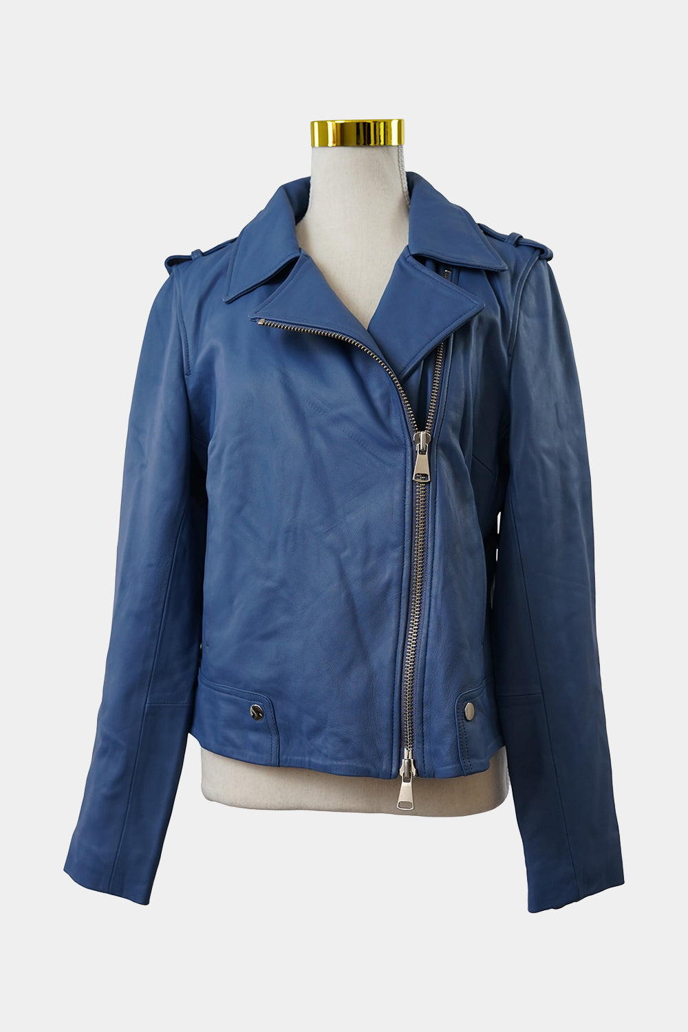 STELLA Blue Leather Biker Jacket