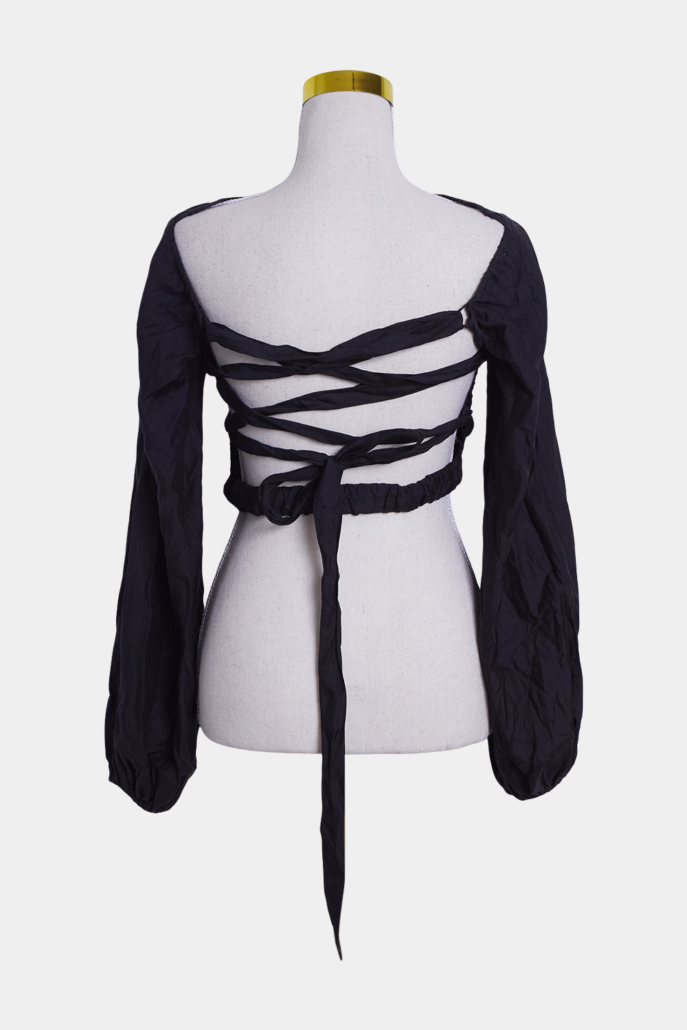 Sir The Label Black Tie Back Cropped Blouse