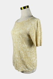 FABIANA Cream Sheer Short Sleeve Top