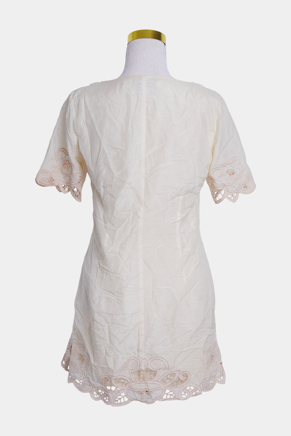 Alice Mccall Cream Embroiderie Anglaise Zip Up Shirt Dress