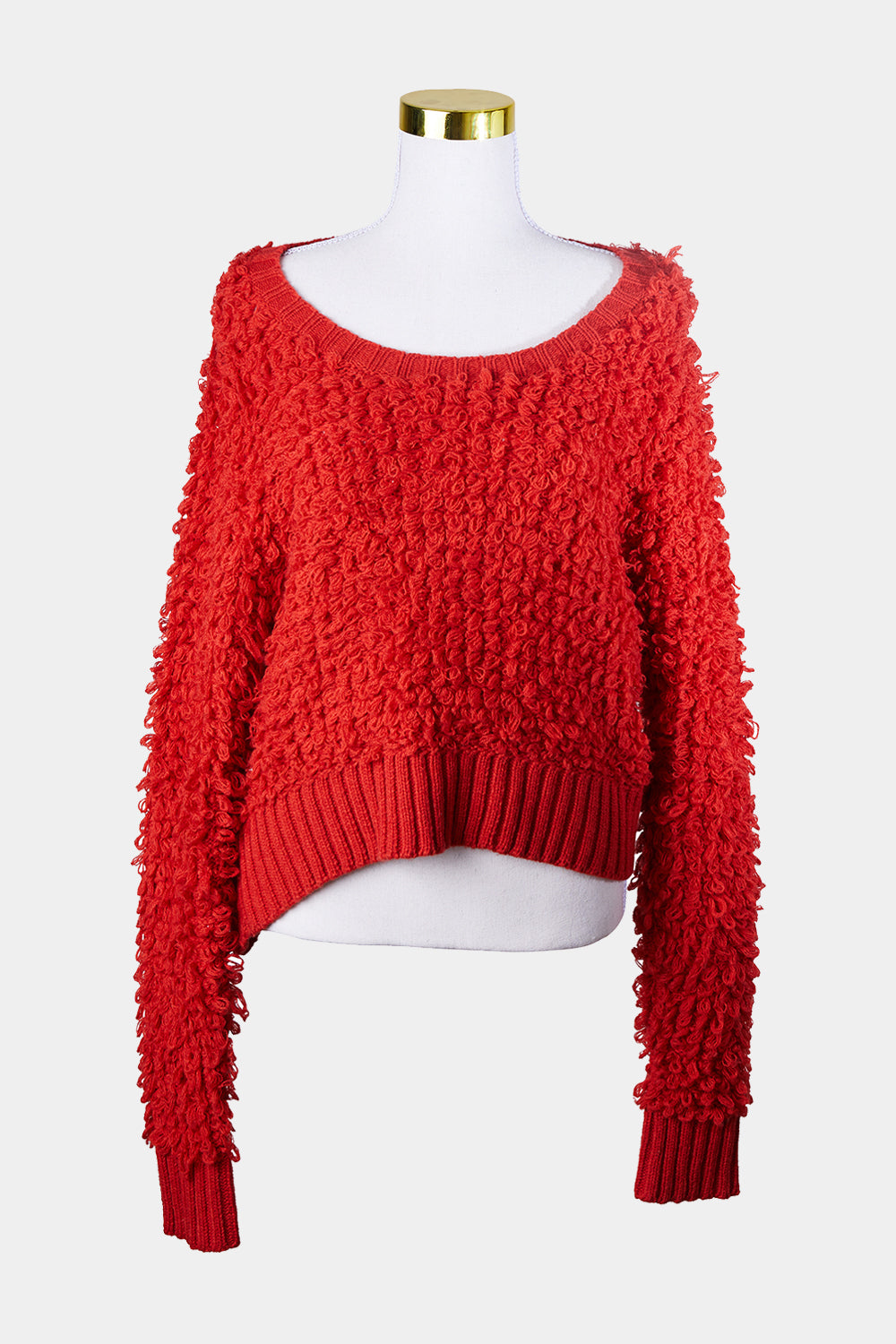 Alice Mccall Red Shaggy Sweater