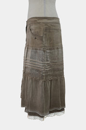 Elisa Cavaletti Brown Midi Skirt