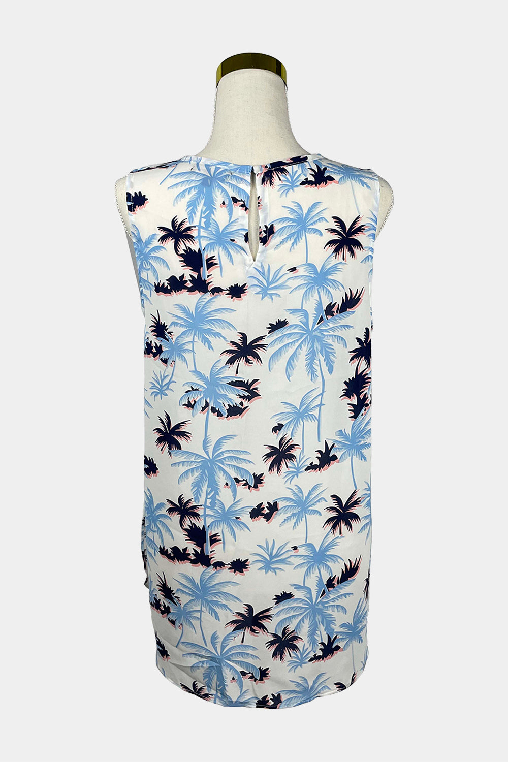 Caroline Morgan Blue, White Sheer Blouse