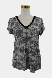GIVONI Black and White Floral T-Shirt