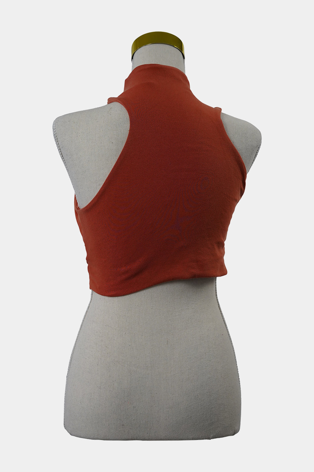 KOOKAI Burnt Orange Double Layer Halter Neck Tight Crop