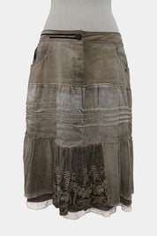 Elisa Cavaletti Brown Midi Skirt