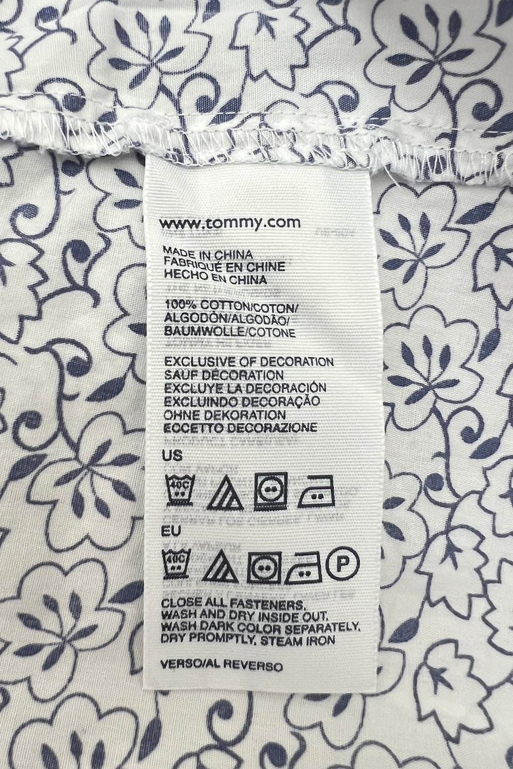 Tommy Hilfiger White and Navi Top