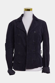 Armani Jeans Navy Corduroy Double Breasted Jacket