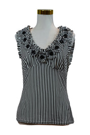 Blanc Nature Black, White Striped Blouse Tank