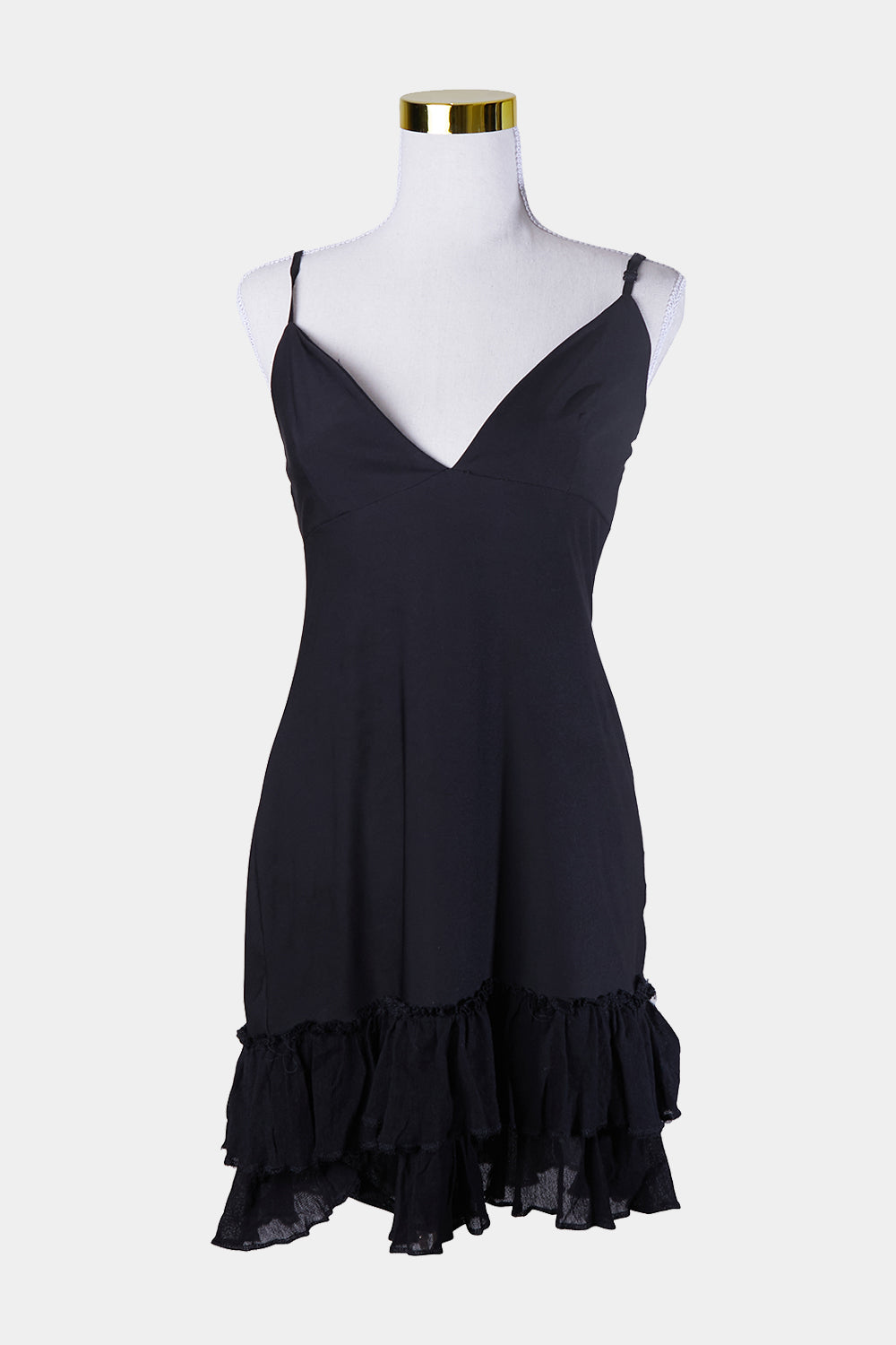 Moss And Spy Black Ruffle Dress