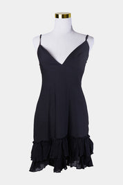 Moss And Spy Black Ruffle Dress