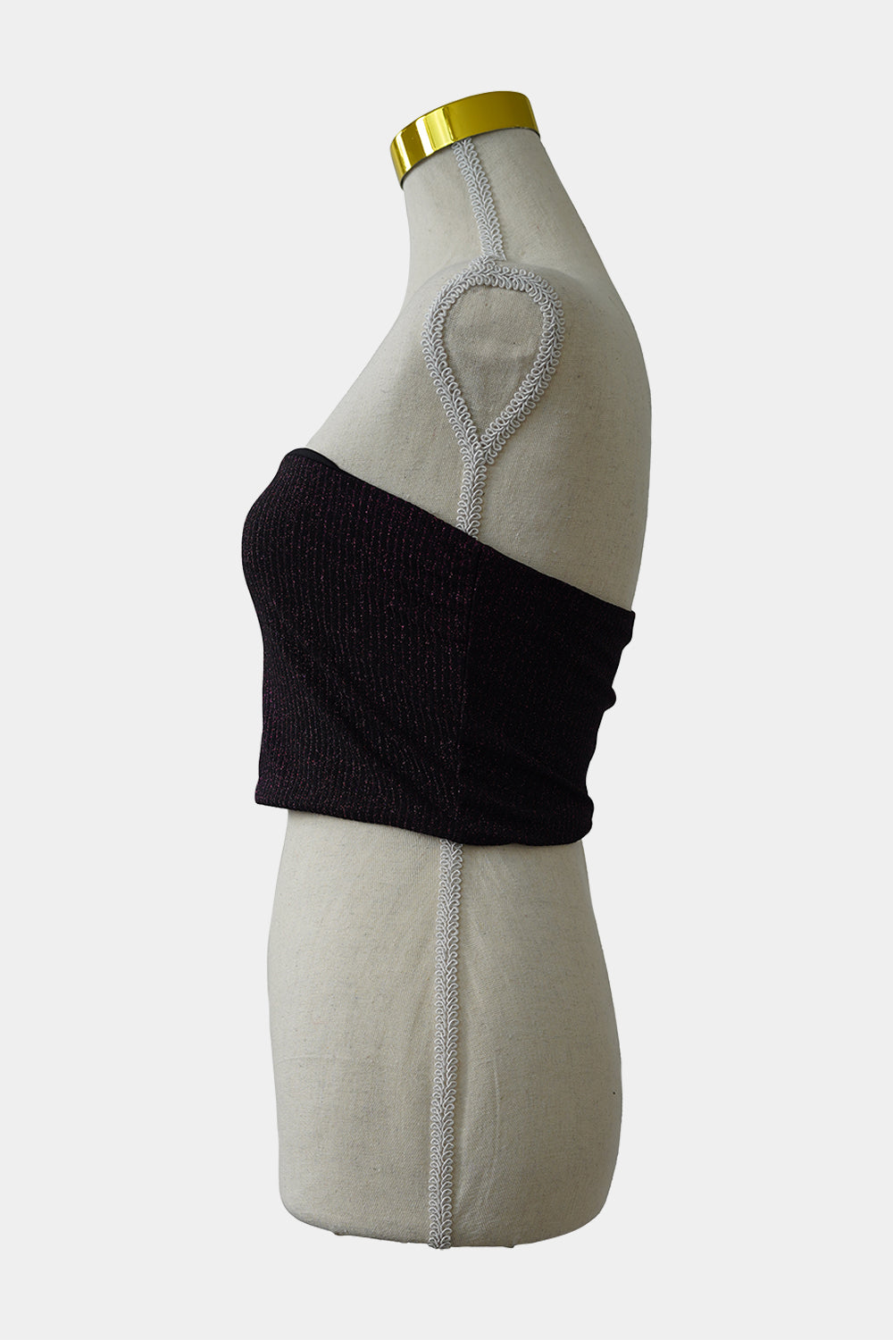 KOOKAI Purple Glitter One Shoulder Crop