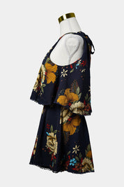 PILGRIM Navy Floral Halter Short Jumpsuit